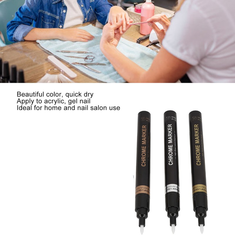 3pcs Nail Art Graffiti Pen Portable Quick Dry Nail Drawing