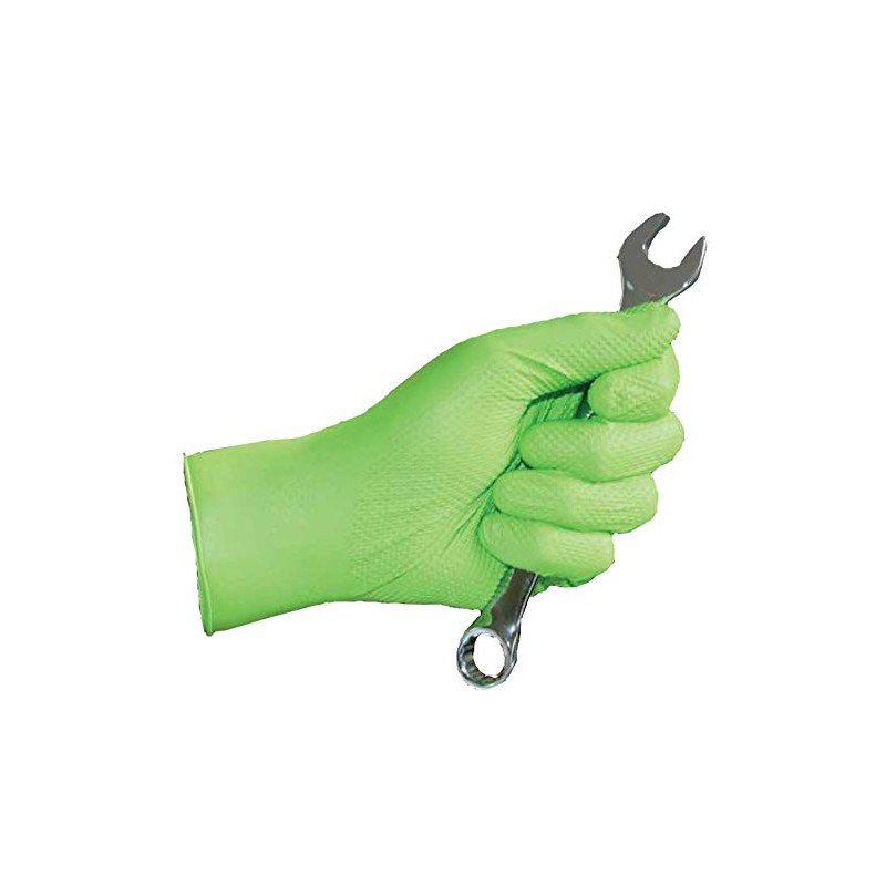 Python Grip Nitrile Gloves - Hi Vis Green - 6mil