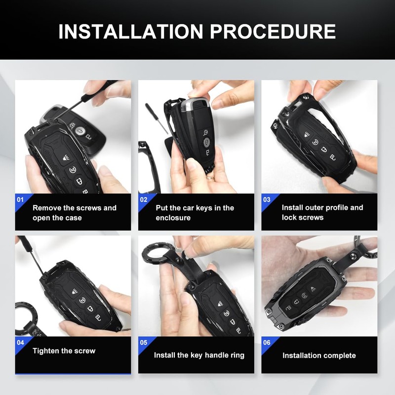 Key Fob Cover Metal Key Shells Protective Case Compatible with