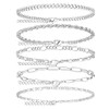 JEXOWIQ armband silber - 5 Pcs Ketten Armbander für Damen