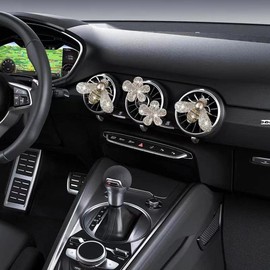 Bling Bee Flower Air Vent Clips, Crystal Bee Daisy Car Air Fresheners Vent Clips Car Diffuser Vent Clip Rhinestone Bee Car Decoration Car Interior Decor Bling Car Accessories for Women (Bee & Daisy)