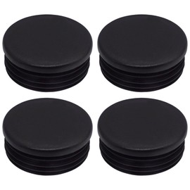 SKIR'CO Set of 4 Round Pipe Inserts 60 mm Fence Post Plugs Black Plastic Pipe End Caps Pipe Plugs Black RAL 9005