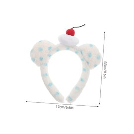 Outanaya Cute Cherry Plush Bear Ears Headband for Women and Hair Washing Cosplay Accessory with Playful Dot Design for Photos Skincare Routines