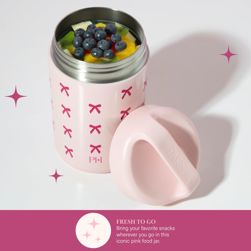 Paris Hilton Stainless Steel Food Jar, Double Wall Vacuum Sealed
