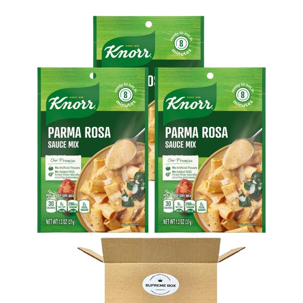 Knorr Sauce Mix Creamy Pasta Sauce For Simple Meals and Sides Parma Rosa No Artificial Flavors, No Added MSG 1.3 oz - Pack of 3 (3.9 oz in total)