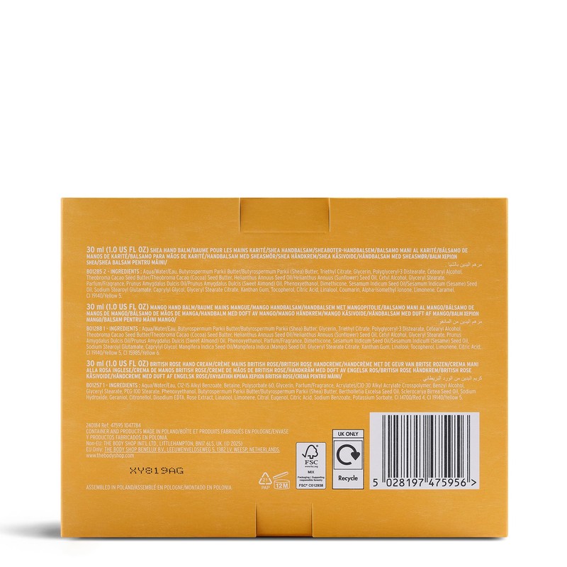 The Body Shop Handcare Trio Gift Set, Shea Hand Balm,