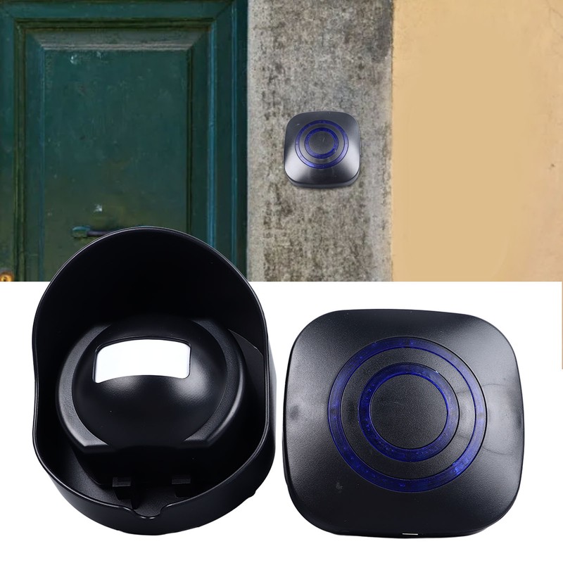 Motion Sensor Doorbell Black 38 Ringtones Wireless Door Entry Welcome