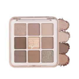 INTOPOP 9色アイシャドウパレット 高発色 防水ヨレにくい アイシャドウ パウダーなめらかアイシャドウ ベージュ ブラウン系で万能 デイリーワークメイク向き（03-アースカラー）