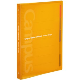 Kokuyo Campus Slide Binder with 5 Tab Dividers, Middle Type, B5, 26 Holes, Up to 100 Sheets, Orange, Japan Import (RU-P333NYR)