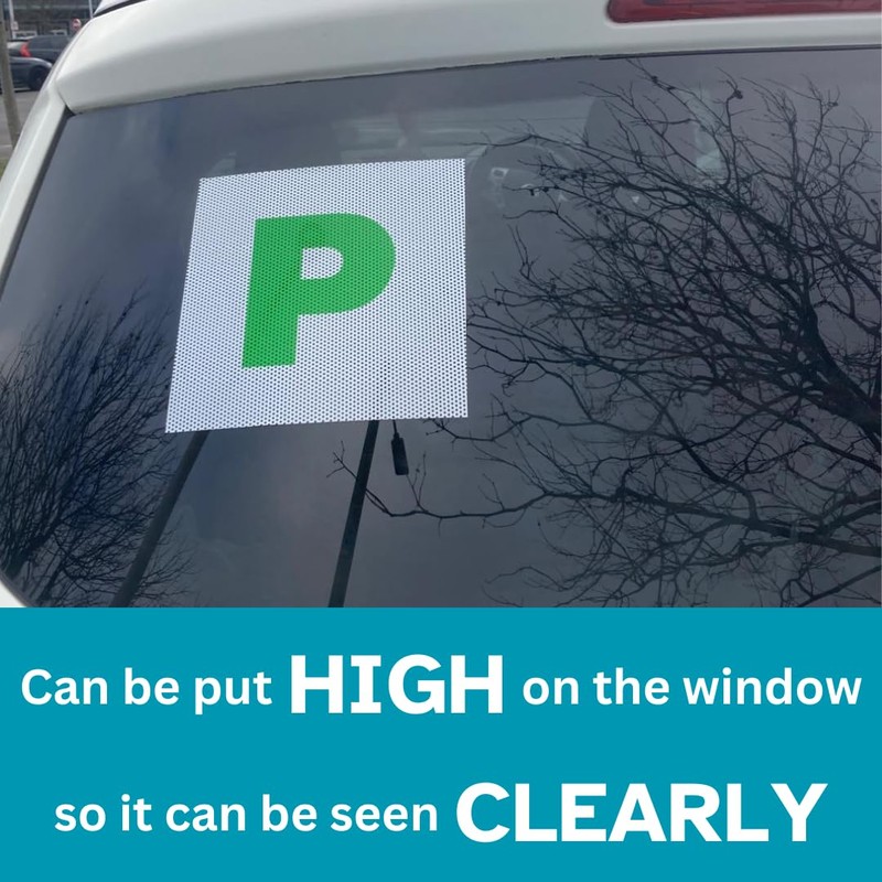 P Plate Stickers for New Driver | Micro-Perforated Tech: See-Through
