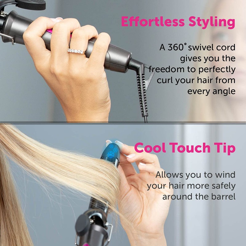 Carmen C81068 Neon 25mm Curling Tong with Keratin-Infused Coating, 90-Second