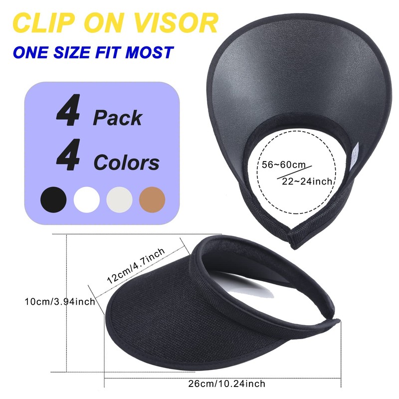 MULIMU 4-Pack Women Wide Brim Sun Visor UV Protection UPF50+