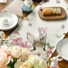 Artoid Mode Flowers Leaves Rabbit Butterflies Easter Table Runner, Seasonal
