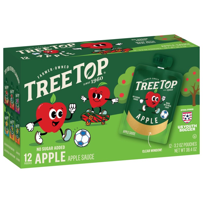 Tree Top Apple Sauce Pouches, Apple Flavor, No Sugar Added,