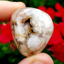 Flower agate tumbled polished A grade Natural Crystal Healing Gemstone from Brazil - piece #5