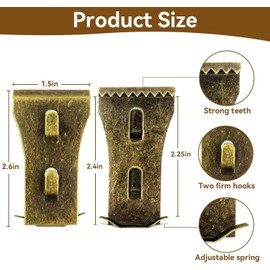 Walquicks 15 Pcs Heavy Duty Brick Hook Clips, Metal Wall Hangers for Hanging Outdoors, Steel Clips for Outside Home Decor