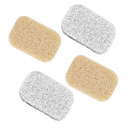 ZHjuju Soap Saver, Pack of 4 Soap Mat, Soap Dish Accessories for Kitchen/Bathroom/Worktop, Soap Mat Soap Cushion Accessories, Soap Pad, Milky White and Skin Tone