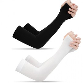 Cooling Sun Protection Summer Arm Sleeves Basic Black 10ea