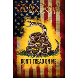 We The People Don't Tread On Me Gadsden American Flag Sublimated Double Sided Deluxe Garden Flag 12" x 18" 3ply 600 Denier 110 Knitted Polyester