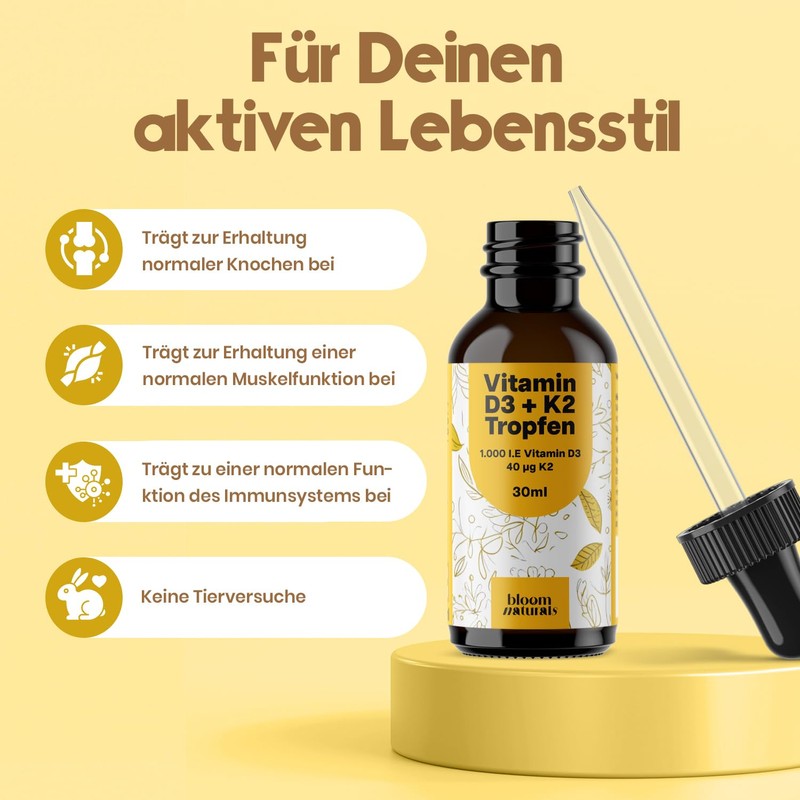 Vitamin D3 K2 Drops High Dose - 30 ml -