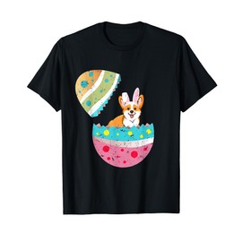 Funny Corgi Mom Easter Egg Bunny Costume Easter Day T-Shirt