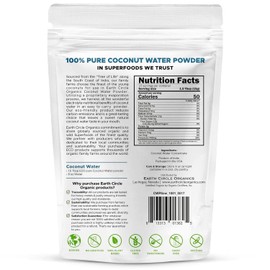 Earth Circle Organics Pure Coconut Water Powder | Coconut Electrolyte Powder for Energy and Hydration Supplement | No Additives | Unsweetened | Vegan | Keto | Gluten Free - 8oz (Pack of 3)