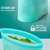 12-Pack Reusable Silicone Food Storage Bags, 100% Silicone Stand-Up Wide-Open