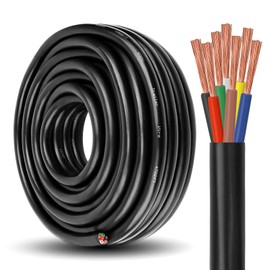 YDDECW 7 Way Trailer Wire - 14/7 Heavy Duty 40FT 100% Pure Copper 7 Wire Trailer Cable 14 Gauge 7 Conductor Wiring Extension Cable Insulated Cable for Rv Trailer and Automotiv