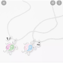 Unbranded 2pcs Ying Yang Turtle Adjustable Necklace Jewelry Set Best Friends BFF