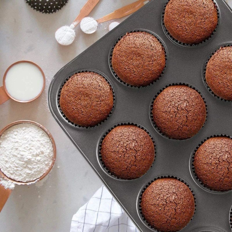 Luxury Charola De Cupakes + Capacillos De Silicon Muffin Reposteria