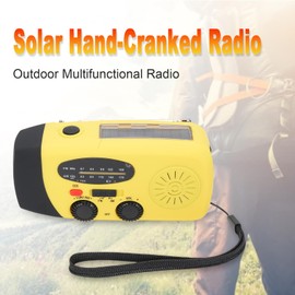 Generic 5000mAh Emergency Crank Radio, Solar Hand Crank AM FM Portable Radio with SOS Alarm, Flashlight for Power Outage, Camping, Hiking (European Version)