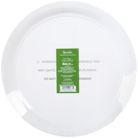 C.R. Gibson TW12-25514 Spode Pinecone Disposable Paper Dinner Plates for Christmas Parties, 10.25" Diameter, Multicolor, 8 Pieces