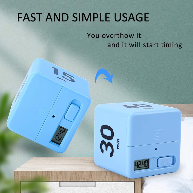 DQDEDIAN Cube Timer, Kids Timer with Gravity Sensor Flip 15