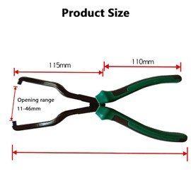 Buaak Fuel Line Pliers, Hose Clip Pliers, Fuel Pipe Removal Tool, Electrical Disconnect Pliers for Cars, Gasoline Pipe Joint Removal Pliers for Oil Pipes(Green and Black Handle, Black Pliers)
