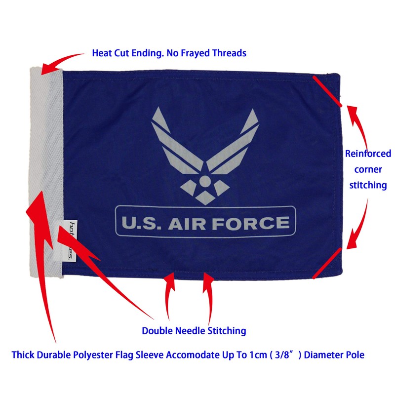 Hot Rides Durable Motorcycle Flag US Air Force Wings 6