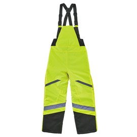 Insulated Thermal Bib Overalls, High Visibility, Weather-Resistant, 4XL, Ergodyne GloWear 8928,Lime