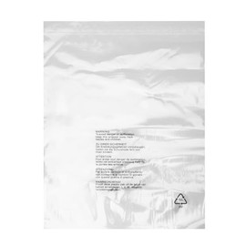 Realm Clear Transparent Plastic Self Seal Garment Clothing Retail Bags With Safety Warning Various Sizes Various Pack Sizes (10 inch x 12 inch Pack of 100)