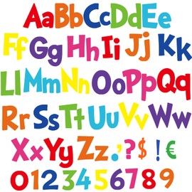 Tenare 268 Pcs 5 Inch Colorful Bulletin Board Letters Combo Set, Chalkboard Alphabet Letters Numbers, Cutouts Number Pack(Rainbow)