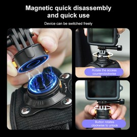 PULUZ Go Pro Wrist Strap Mount for Action Camera, Go Pro Hand Strap with Magnetic Quick Release insta360 Wrist Strap for Go Pro DJI Insta360 ASASO Action Camera for POV Recording