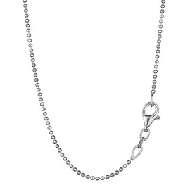 NKlaus 42 cm Ball Chain 925 Silver Elegant Necklace Filigree Width 1.2 mm Necklace 2.2 g Heavy 8427, Sterling Silver