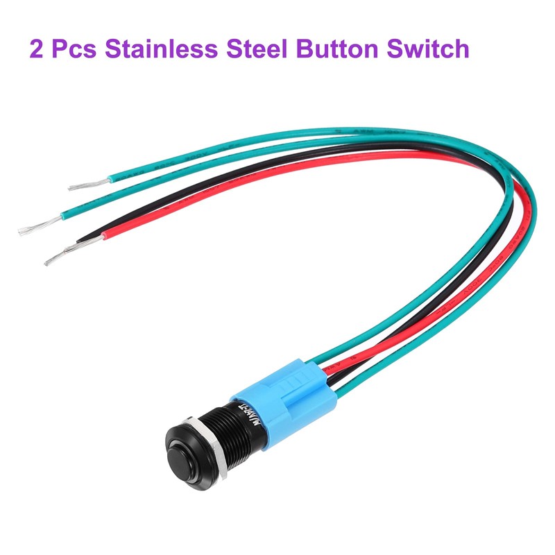 DMiotech 2 Pcs 1/2" Aluminium Alloy Latching Push Button Switch