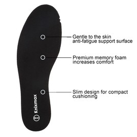 Knixmax Memory Foam Insoles for Women Men, Super Soft Shoe Inserts for Sneakers Slippers Boots Liners Replacement Inner Soles, Cushioned Flat Shoe Pads Black EU 38