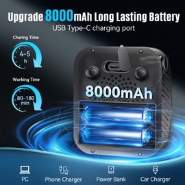 Upgraded Portable Shower, 8000mAh Rechargeable Camping Shower Pump with Intelligent Display, 5 Pressure Modes, IPX8 Waterproof Lightweight Pocket Outdoor Shower Pump Kit for Hiking, Travel, Car, Pet