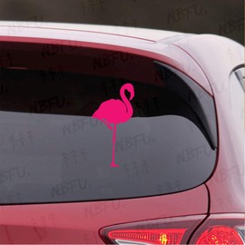 NBFU Art Flamingo Beach Animals 4 (Pink) (Set Of 2) Premium Waterproof Vinyl Decal Stickers For Laptop Phone Accessory Helmet Car Window Bumper Mug Tuber Cup Door Wall Decoration