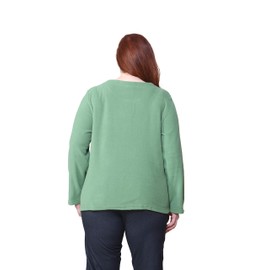 LA CERA Women's Embroidered Fleece Jacket - Soft Polyester, Full Button Front, Floral Embroidery, Comfortable Design