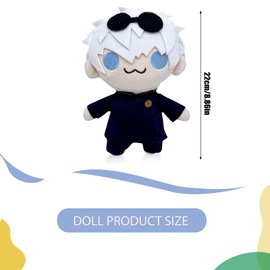 Bogoro Gojo and Geto Plush Animal, Anime Plush Key Pendant, Plush Animal, 22 cm Gojo and Geto Plush, Anime Figure Plush Pillow, Cartoon Toy Cushion, Sofa Decoration for Fans