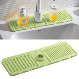 Tapete para llave para fregadero de cocina, mango de llave de silicona, bandeja para colector de goteo, protector de salpicaduras de fregadero de cocina, bandeja protectora ideal para fregaderos de