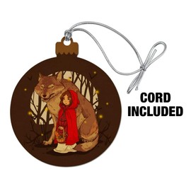 GRAPHICS & MORE Little Red Riding Hood with Wolf in Woods Wood Christmas Tree Holiday Ornament