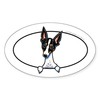 CafePress Rat Terrier Peeking Bumper Sticker Oval Car Bumper Sticker