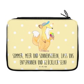 Mr. & Mrs. Panda Pencil Case Summer Sea Beach Gift Holiday Sunshine Student Pencil Roll Relaxation Seasons Autumn, yellow, Hand Drawn